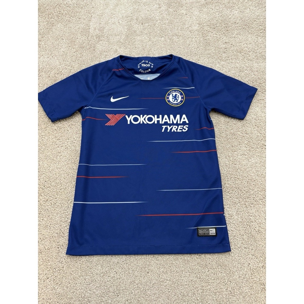 Kids Nike Chelsea F.C. 2018-19 Home Jersey Blue Size Medium